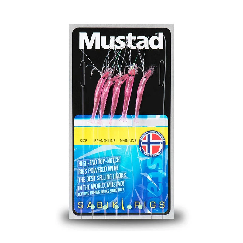 Mustad Mini Shrimp Fluo Pink Rigs